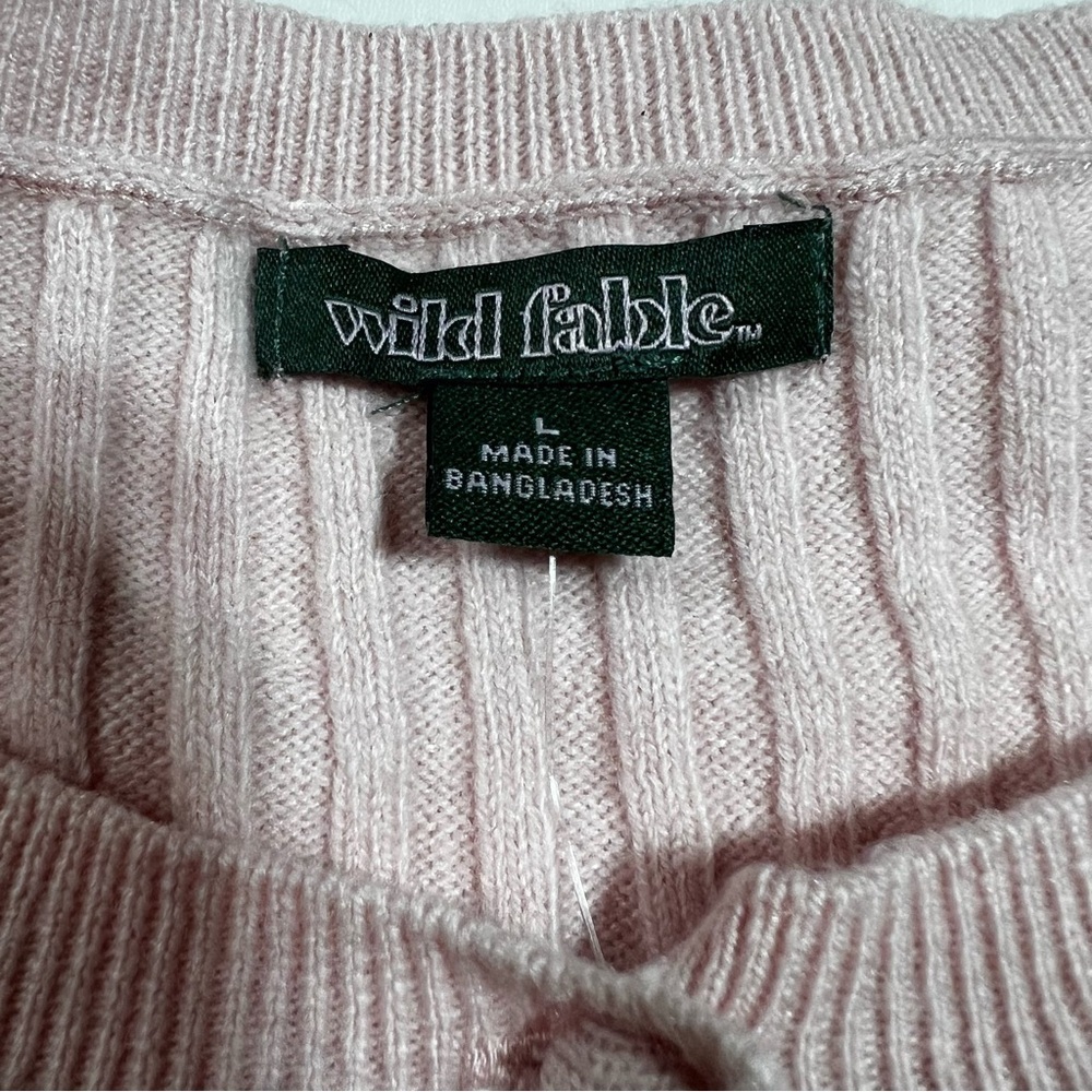 NWT Wild Fable Blush Pink Ruffle Hem Cardigan- L - Picture 5 of 6
